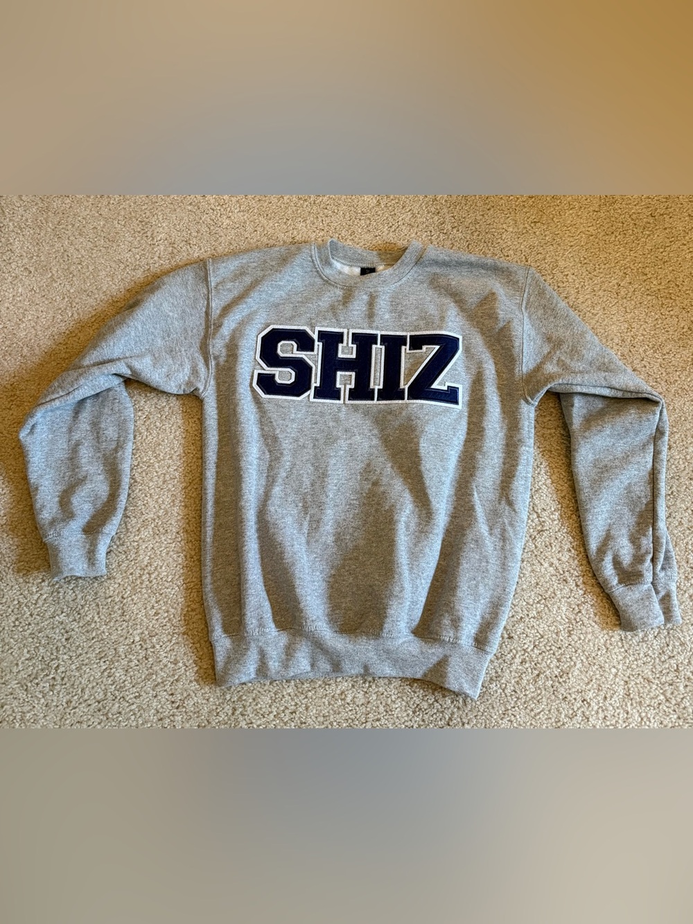 Gildan Grey Kids Sweatshirt with Navy Lettering SHIZ